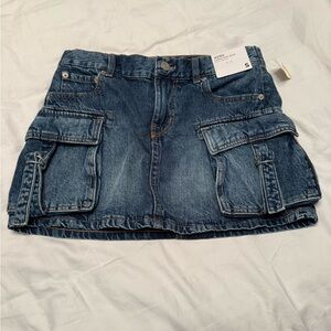 Denim Cargo Mini Skirt with Pockets